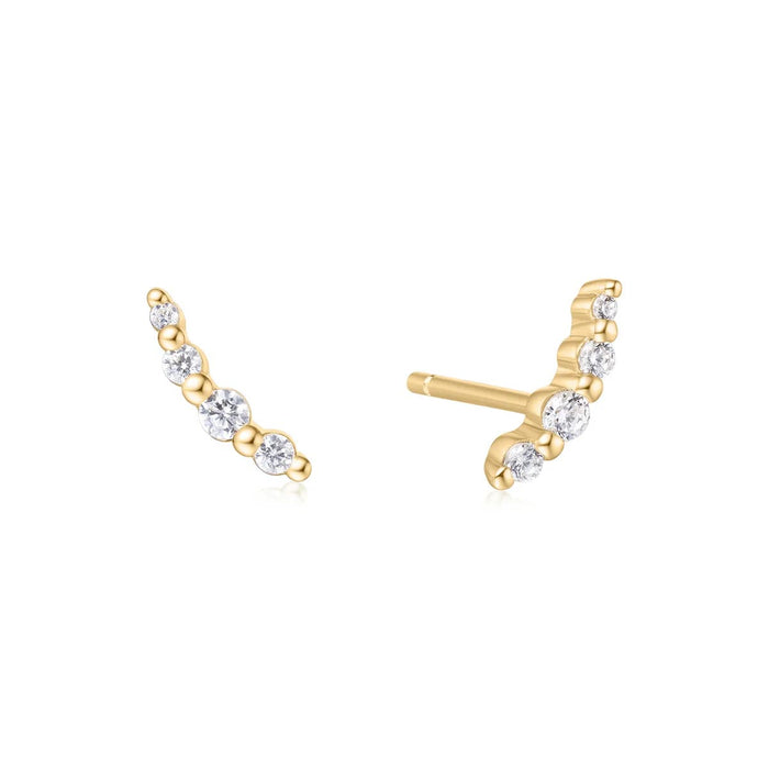 Ania Haie Cubic Zirconia Earrings in Sterling Silver with 14kt Gold Plate