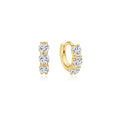 Ania Haie Cubic Zirconia Huggie Hoop Earrings in Sterling Silver with 14kt Yellow Gold Plate
