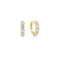 Ania Haie Cubic Zirconia Huggy Hoop Earrings in Sterling Silver with 14kt Yellow Gold Plate