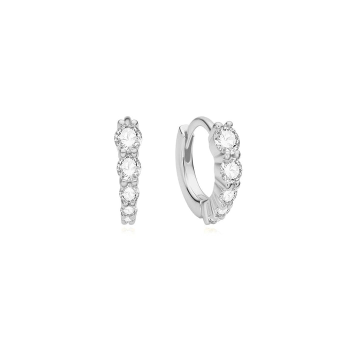 Ania Haie Cubic Zirconia Huggy Hoop Earrings in Sterling Silver