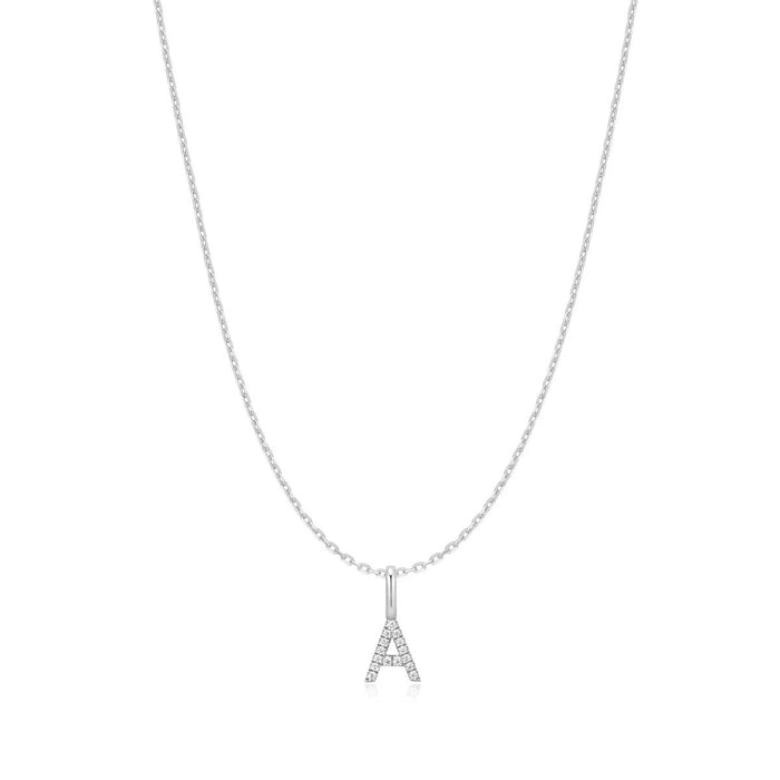 Ania Haie Cubic Zirconia Initial A Necklace in Sterling Silver