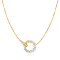 Ania Haie Cubic Zirconia Interlocking Circle Necklace in Sterling Silver with 14kt Gold Plate