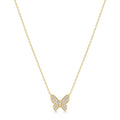 Ania Haie Cubic Zirconia Pave Butterfly Necklace in Sterling Silver with 14kt Yellow Gold Plate