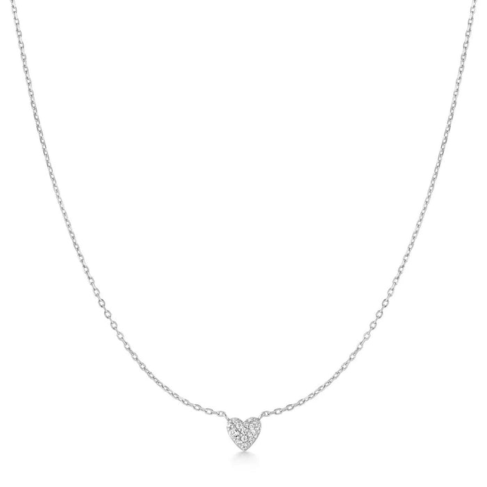 Ania Haie Cubic Zirconia Pave Heart Necklace in Sterling Silver