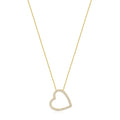 Ania Haie Cubic Zirconia Stationary Heart Necklace in Sterling Silver with 14kt Yellow Gold Plate
