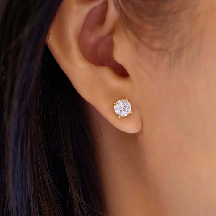 Ania Haie Cubic Zirconia Stud Earrings in Sterling Silver with 14kt Gold Plate