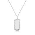 Ania Haie Cubic Zirconia Tag Necklace in Sterling Silver
