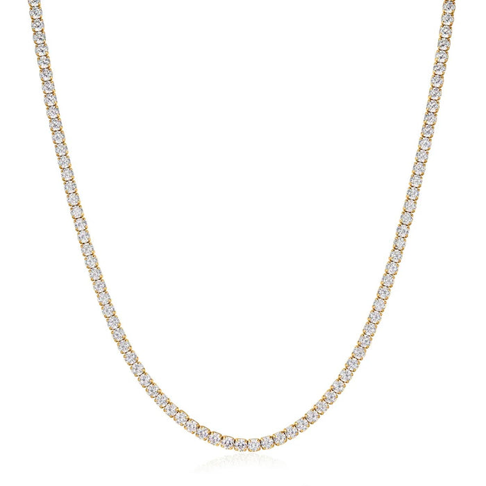 Ania Haie Cubic Zirconia Tennis Necklace in Sterling Silver with 14kt Yellow Gold Plate