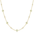 Ania Haie Green and White Cubic Zirconia Station Necklace in Sterling Silver with 14kt Yellow Gold Plate