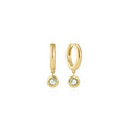 Ania Haie Green Cubic Zirconia Drop Earrings in Sterling Silver with 14kt Yellow Gold Plate