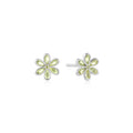 Ania Haie Green Cubic Zirconia Flower Stud Earrings in Sterling Silver