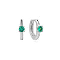 Ania Haie Green Cubic Zirconia Huggie Hoop Earrings in Sterling Silver