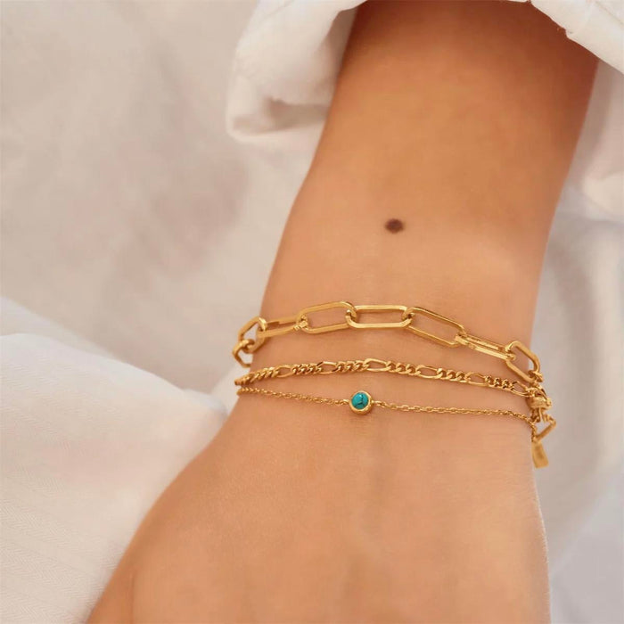Ania Haie Lab Created Turquoise Bracelet in Sterling Silver with 14kt Yellow Gold Plate