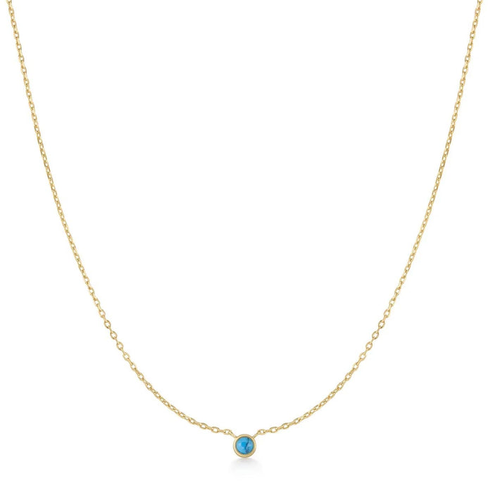 Ania Haie Lab Created Turquoise Necklace in Sterling Silver with 14kt Yellow Gold Plate