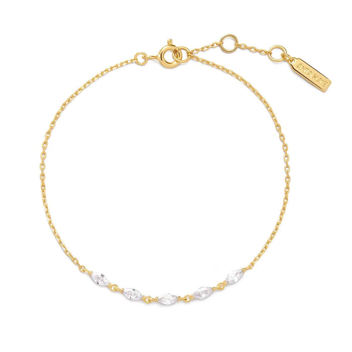 Ania Haie Marquise Cubic Zirconia Bracelet in Sterling Silver with 14kt Yellow Gold Plate