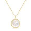 Ania Haie Mother of Pearl Evil Eye Necklace in Sterling Silver with 14kt Yellow Gold Plate
