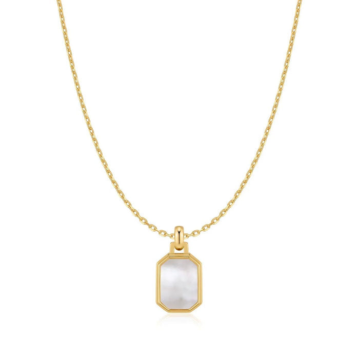 Ania Haie Mother of Pearl Necklace in Sterling Silver with 14kt Yellow Gold Plate