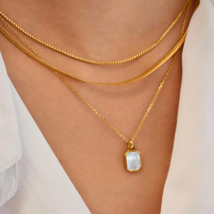 Ania Haie Mother of Pearl Necklace in Sterling Silver with 14kt Yellow Gold Plate