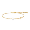 Ania Haie Shell Pearl Bracelet in Sterling Silver with 14kt Yellow Gold Plate with Cubic Zirconia