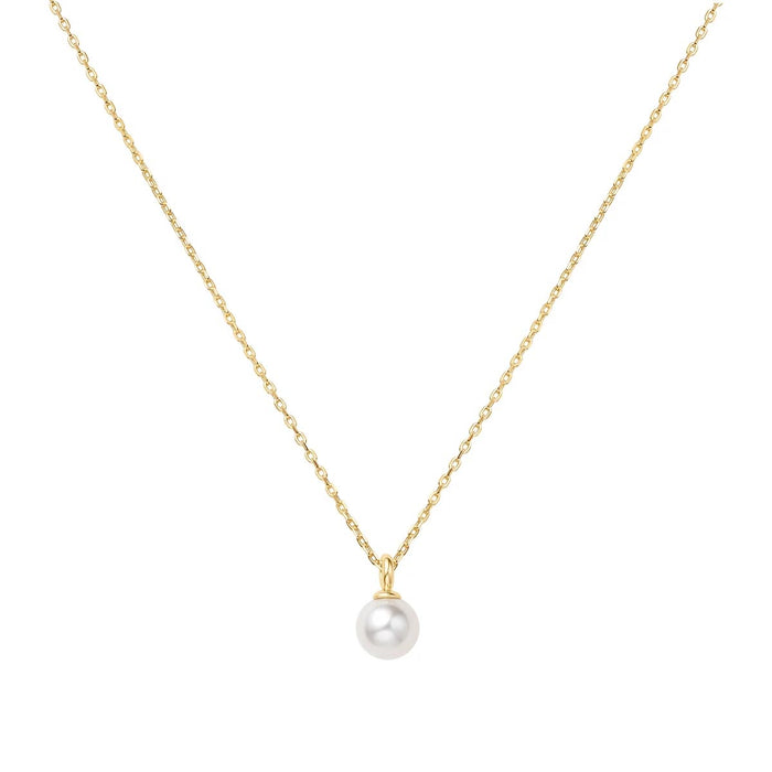 Ania Haie Shell Pearl Drop Necklace in Sterling Silver with 14kt Gold Plate