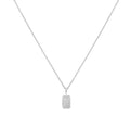 Ania Haie Small Cubic Zirconia Tag Necklace in Sterling Silver