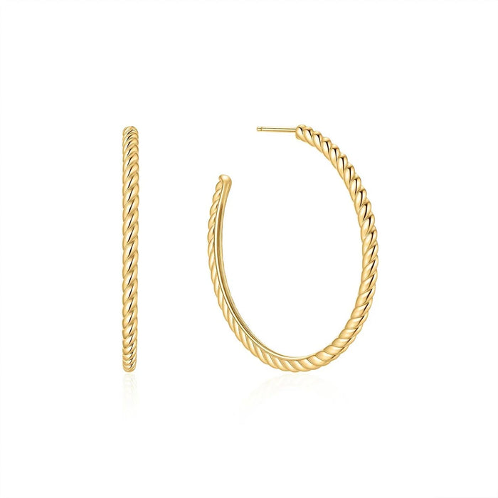 Ania Haie Twisted Hoop Earrings in Sterling Silver with 14kt Gold Plate