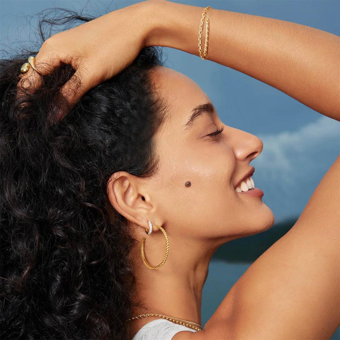 Ania Haie Twisted Hoop Earrings in Sterling Silver with 14kt Gold Plate