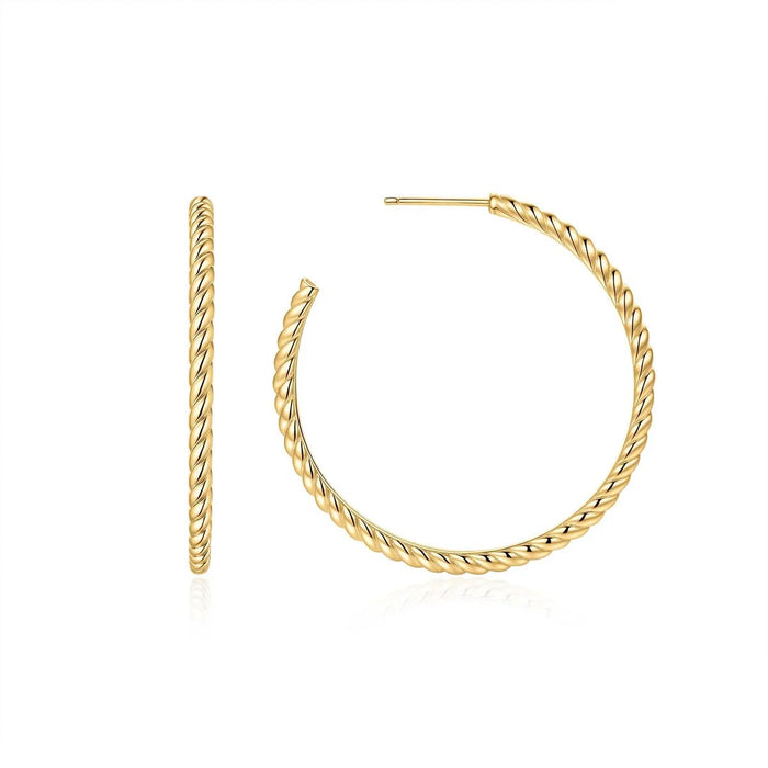 Ania Haie Twisted Hoop Earrings in Sterling Silver with 14kt Gold Plate