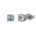 Aquamarine Earrings in 14kt White Gold (5mm)