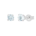 Aquamarine Stud Earrings in 14kt White Gold (3mm)