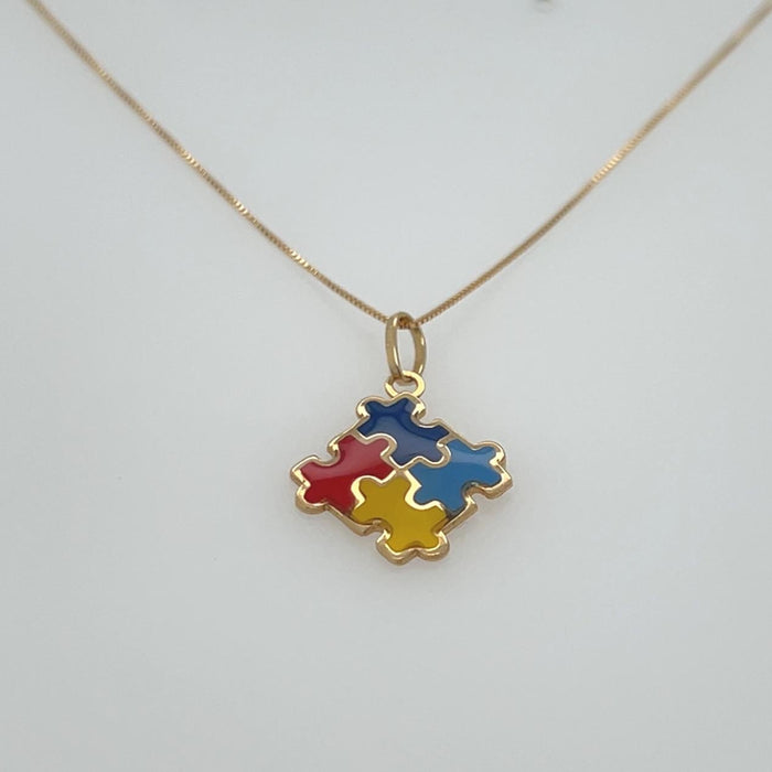 Autismo Colorido Pendant in 18K Gold