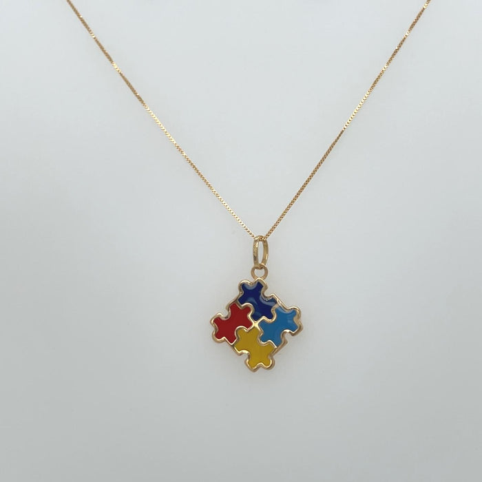 Autismo Colorido Pendant in 18K Gold