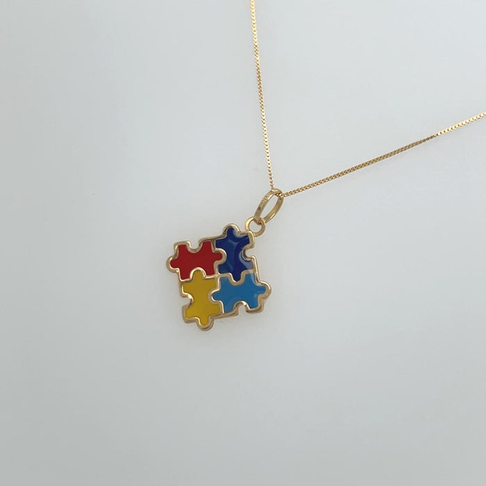 Autismo Colorido Pendant in 18K Gold
