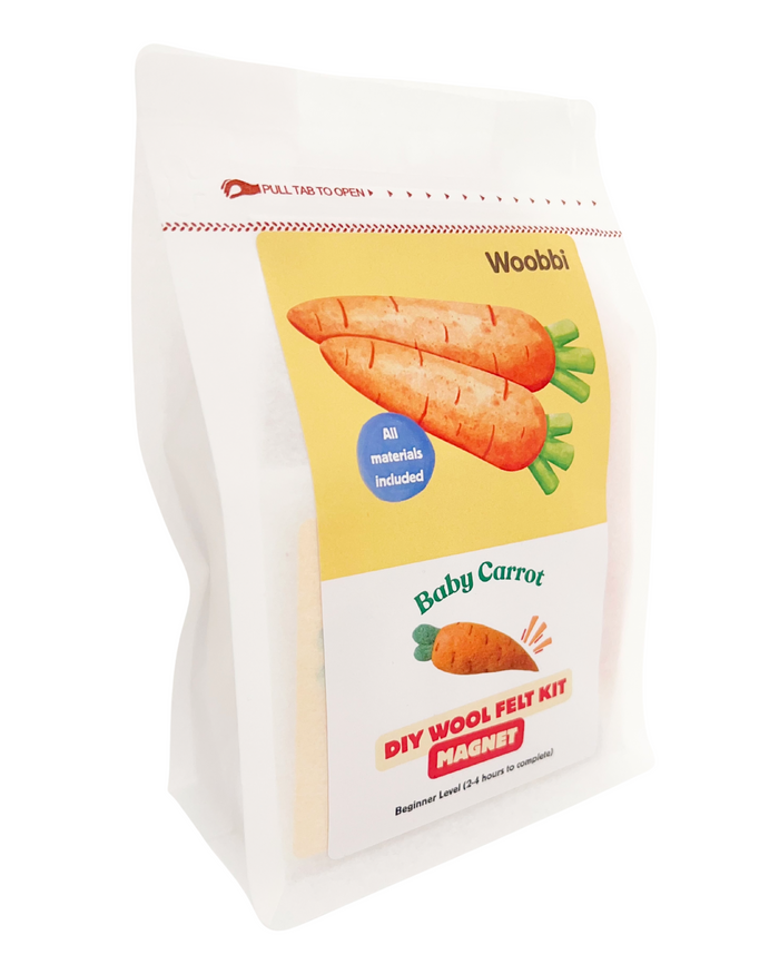 Baby Carrot DIY Wool Felt Magnet Kit - Woobbi