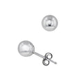 Ball Stud Earrings in 14kt White Gold (5mm)