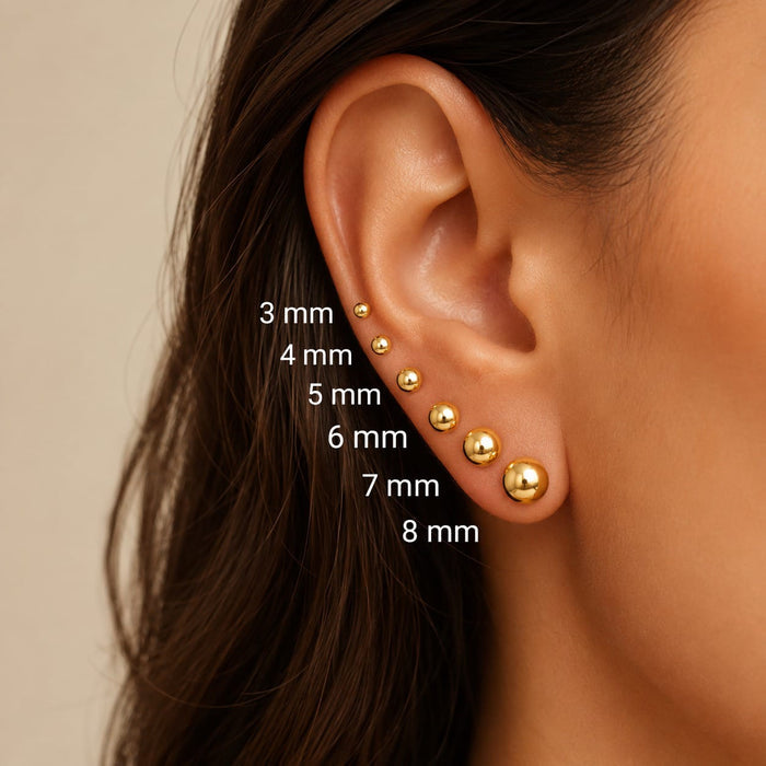 Ball with Screw-Back Earrings in 18K Gold