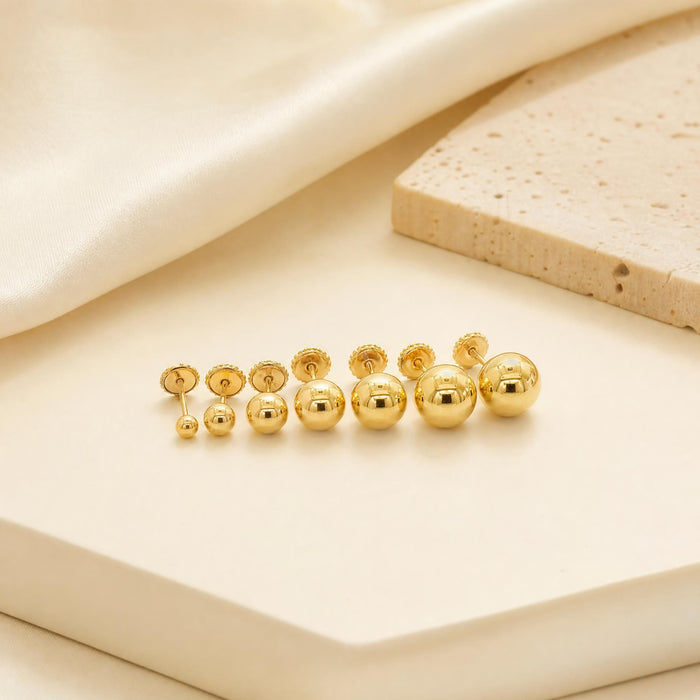 Ball with Screw-Back Earrings in 18K Gold