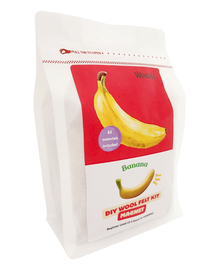 Banana DIY Wool Felt Magnet Kit - Woobbi