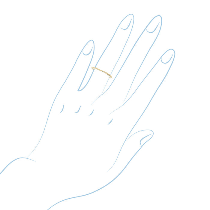 Beaded Fashion Ring in 14kt Yellow Gold (size 7)