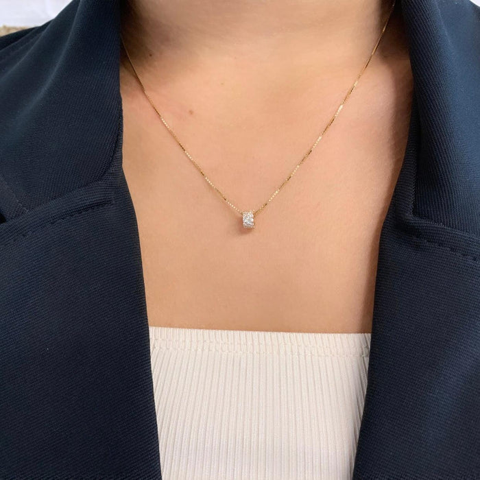 Berloque Set with Cubic Zirconia Pendant in 18K Gold