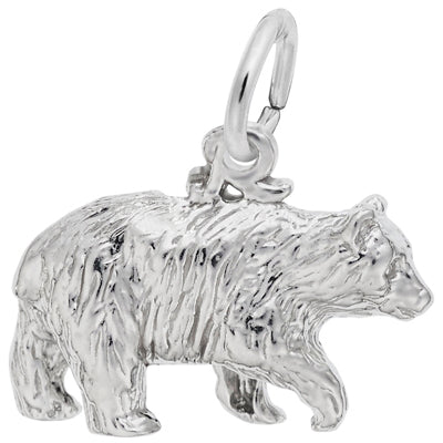 Black Bear Charm in Sterling Silver