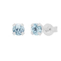 Blue Topaz Stud Earrings in 14kt White Gold (3mm)