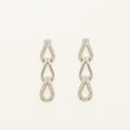 Bold Knot Drop Earrings in Sterling Silver with Diamonds (1/10ct tw)