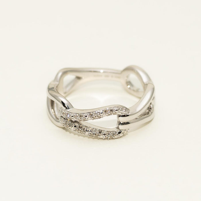 Bold Knot Ring in Sterling Silver with Diamonds (1/10ct tw)