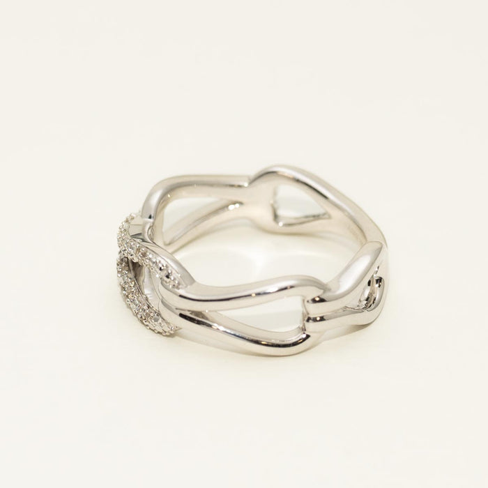 Bold Knot Ring in Sterling Silver with Diamonds (1/10ct tw)