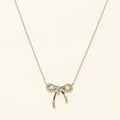 Bow Necklace in Sterling Silver with Diamonds (1/10ct tw)