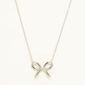 Bow Necklace in Sterling Silver with Diamonds