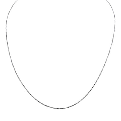 Box Chain in Sterling Silver (18inches and .9mm wide)