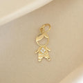 Boy Pendant with Cubic Zirconia in 18K Gold