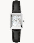 Bulova Sutton Womens Watch with Mother of Pearl Dial and Black Leather Strap (21mm and quartz movement)